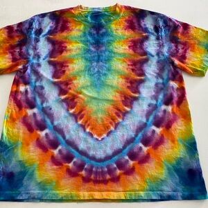 Tie-Dye handmade adult Short Sleeve Tee - Vibrant Multicolor